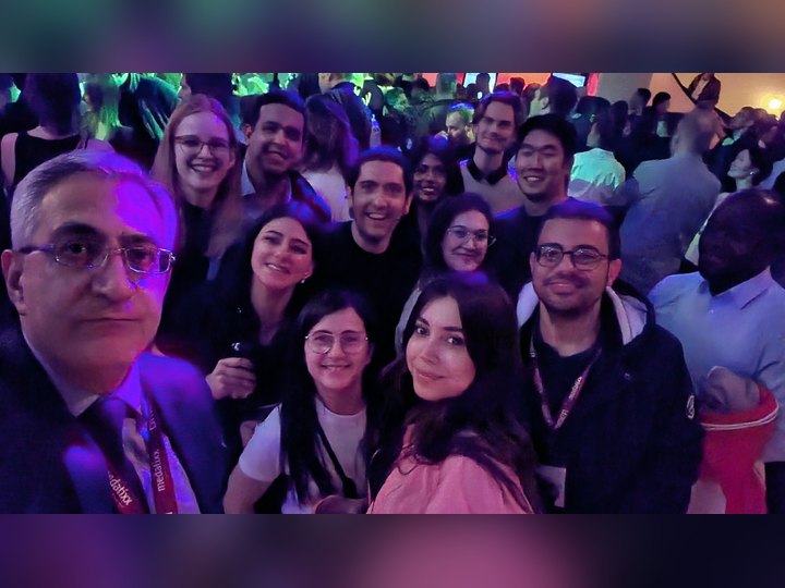 Prof. Georgi Chaltikyan during group selfie at DMEA 2023