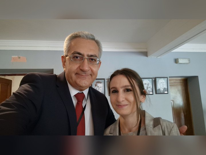 Prof. Georgi Chaltikyan during networking at Yerevan Tech Forum 2023