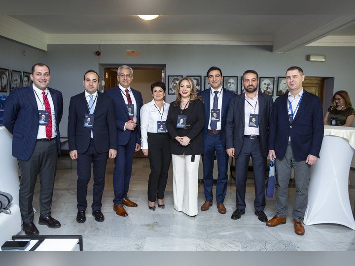 Prof. Georgi Chaltikyan during group portrait at Yerevan Tech Forum 2023
