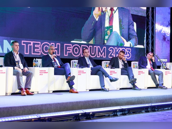 Prof. Georgi Chaltikyan during panel discussion at Yerevan Tech Forum 2023