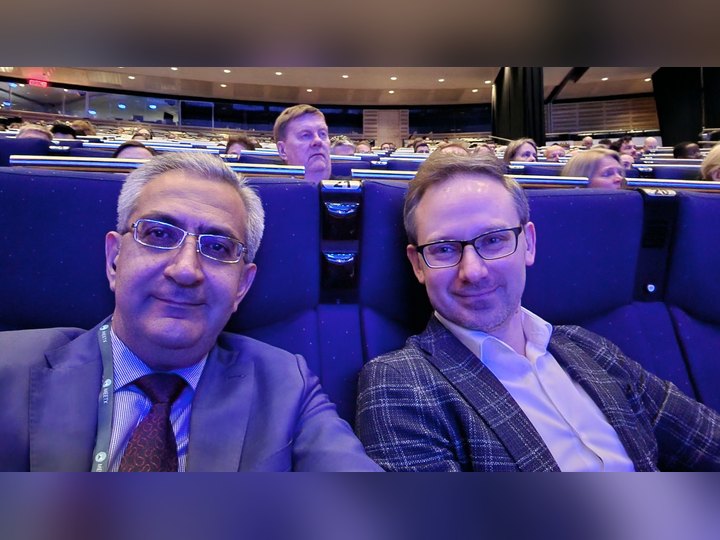 Prof. Georgi Chaltikyan during networking at MIE and Vitalis 2023