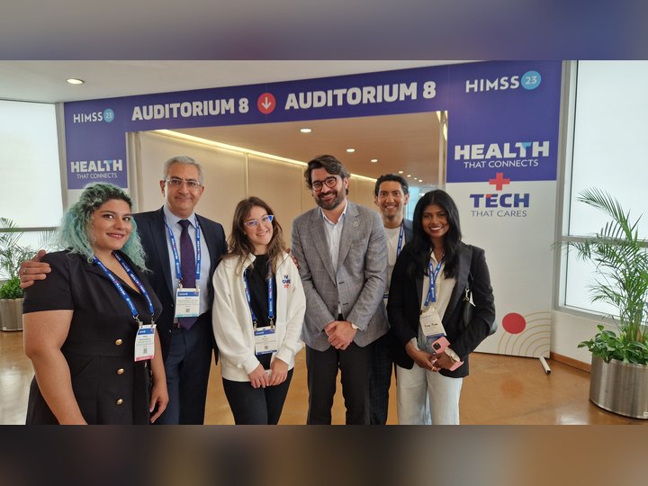 Prof. Georgi Chaltikyan during group portrait at HIMSS Europe 2023