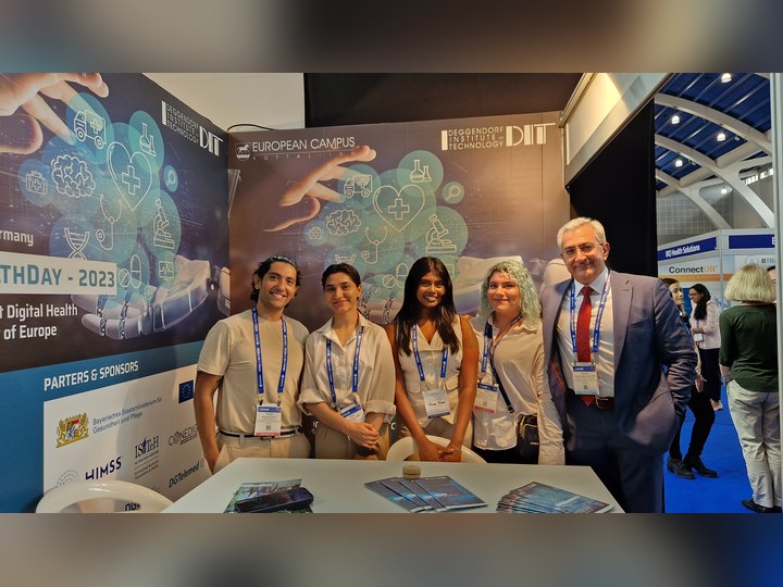 Prof. Georgi Chaltikyan during exhibition at HIMSS Europe 2023