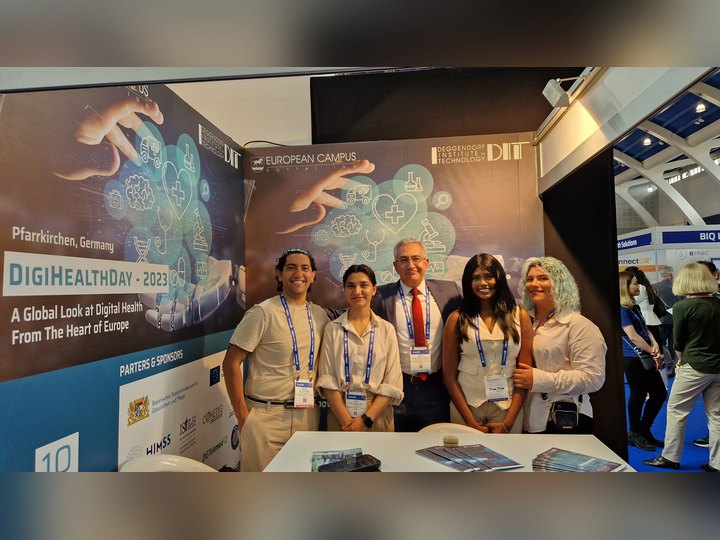 Prof. Georgi Chaltikyan during exhibition at HIMSS Europe 2023