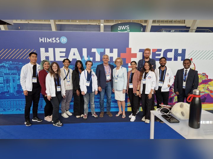 Prof. Georgi Chaltikyan during group portrait at HIMSS Europe 2023