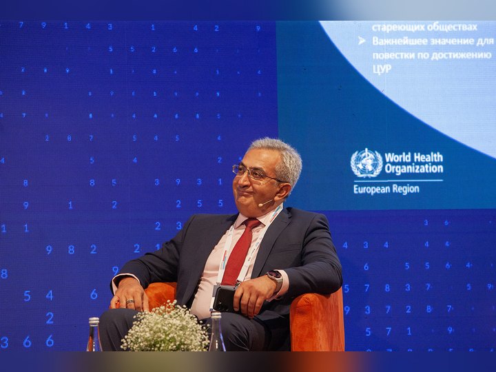 Prof. Georgi Chaltikyan during panel discussion at WHO Health Systems Workshop