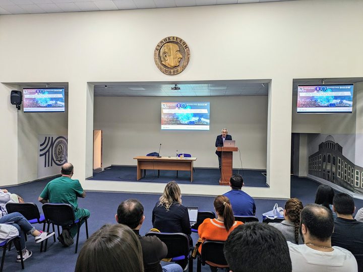 Prof. Georgi Chaltikyan participating with colleagues and attendees during Digital Health Academic Visit