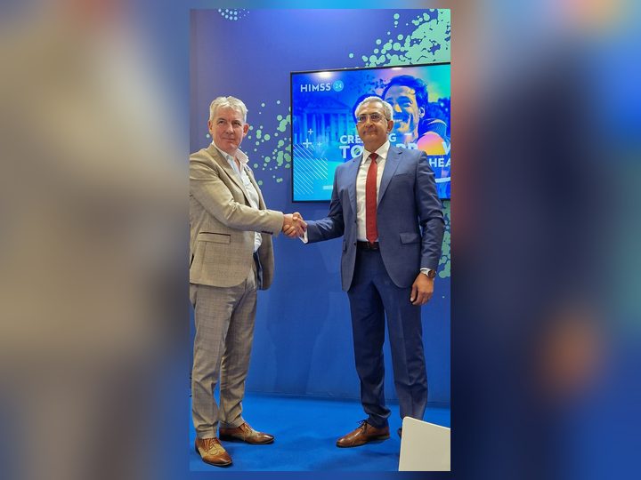Prof. Georgi Chaltikyan participating with colleagues and attendees during HIMSS Europe 2024