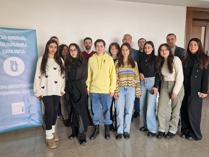Prof. Georgi Chaltikyan with Digital Health students at Russian-Armenian University
