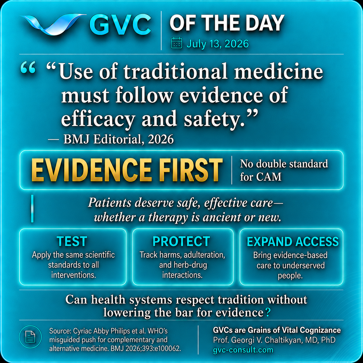 GVC of the Day, July 13, 2026: Evidence First